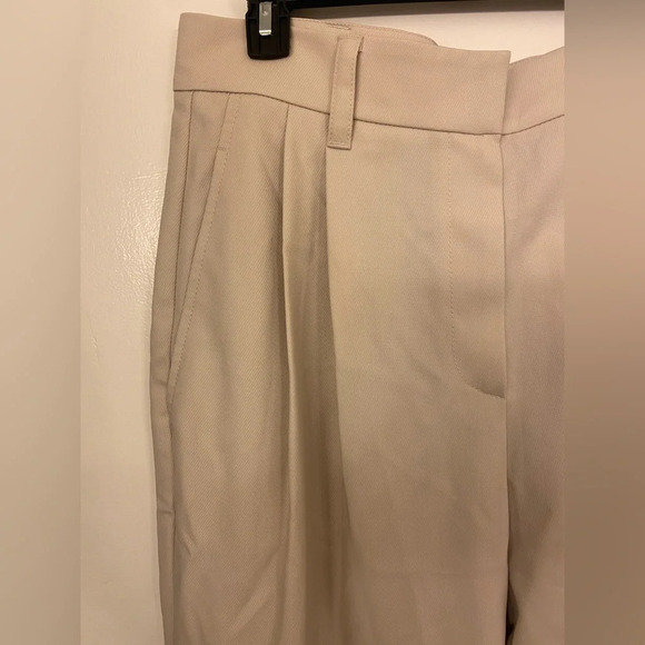 NWT Brunello Cucinelli Pleated Virgin Wool Trousers Latte Size 12 - Picture 3 of 11